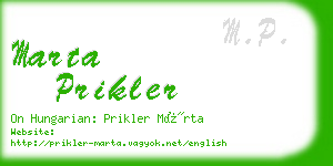 marta prikler business card